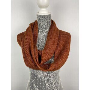 Echo Rust Red Metallic Modal Blend Knit Infinity Scarf